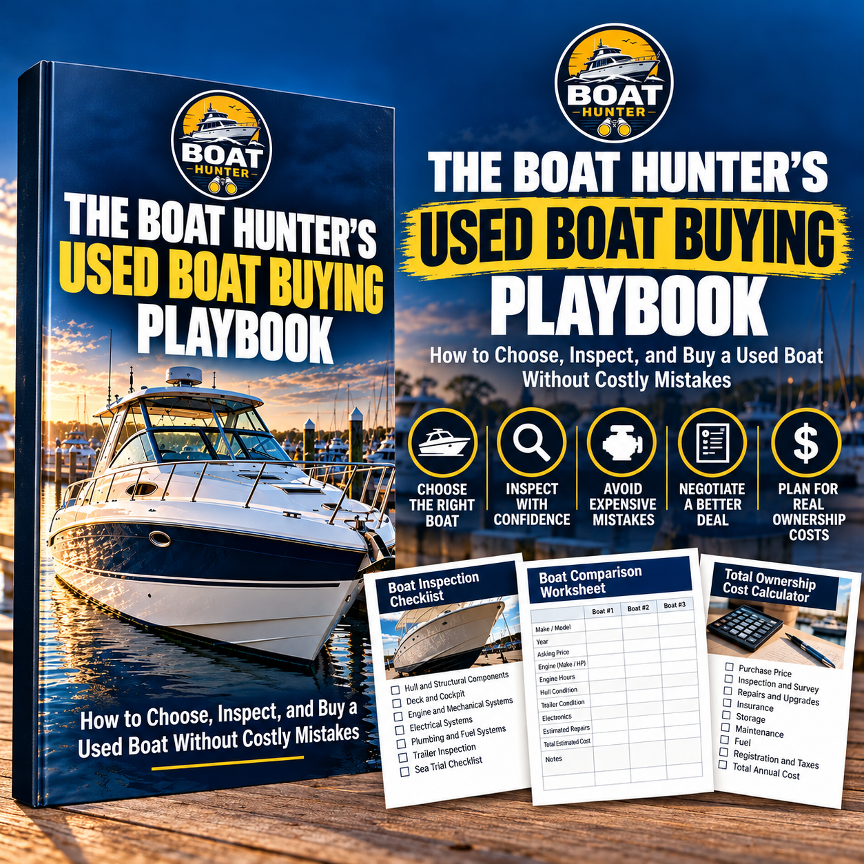 The Boat Hunter's Used Boat Buying Playbook ebook cover